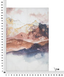 Stampa Dipinta Brown Mountain 80x3x120 cm in Legno e Tessuto