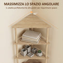 Scaffale Angolare a 5 Ripiani 41,5x21,5x114 cm in Bambù Color Legno      