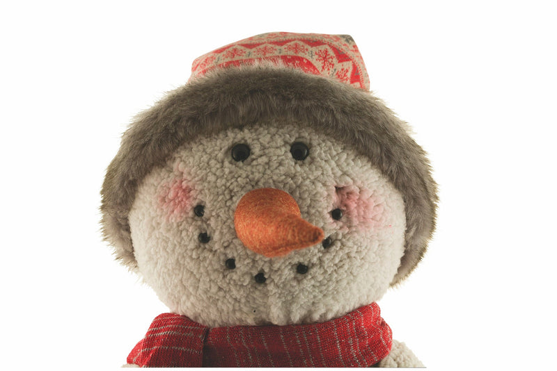 Pupazzo di Neve in Tessuto Gambe Allungabili H120 cm Soriani