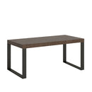 Tavolo Allungabile 90-246x90x77 cm Tecno Premium Noce Telaio Antracite 