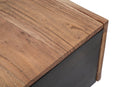 Tavolo da Caffé Quadrato Mumbai 60x60x43 cm in Legno di Acacia e in Ferro Marrone e Nero