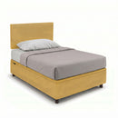 Letto Singolo Contenitore Imbottito Microfibra Ocra BoxMax Testata Flat Varie Misure
