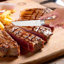 Set 4 Coltelli da Bistecca Lama Liscia Manico in Legno di Olivo
