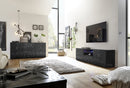 Mobile Buffet 3 Ante 180x42x84 cm in Legno TFT Praga Nero Lucido