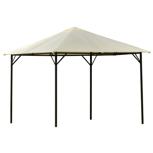 Gartenpavillon 3x3m aus Metall und cremeweißem Polyester sconto