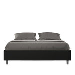 Letto Matrimoniale Senza Testata Imbottito in Similpelle Azelia Nero Varie Misure