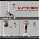 Stazione Fitness con Barre per Dip e Trazioni Altezza Regolabile 176,5-227 cm e Capacità 120 kg Bianco      