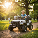 Auto Elettrica per Bambini Offroad 2 Posti Gravity XMX-655 con Telecomando Batteria 12V Bianco