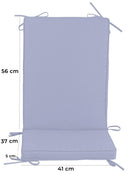 Cuscino con Schienale per Sedie da Giardino 93x41cm Bauer Box Grigio Perla