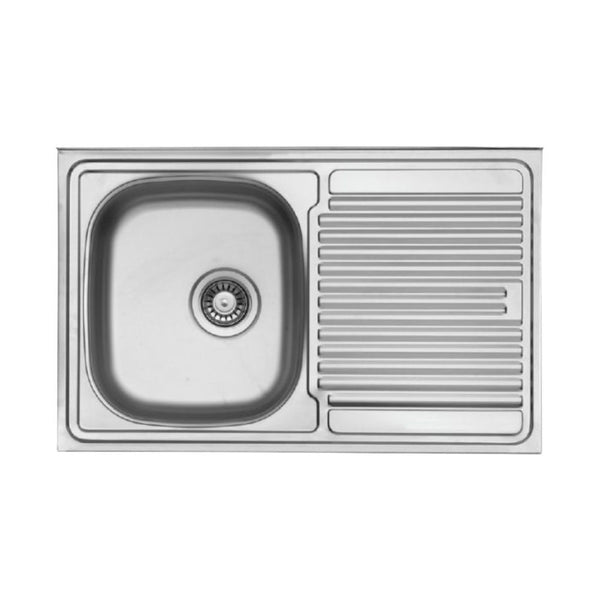 prezzo Lavello appoggio 80x50 cm 1 vasca e gocciolatoio destro