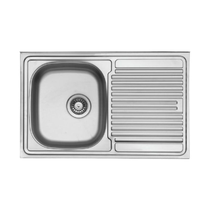 Lavello appoggio 80x50 cm 1 vasca e gocciolatoio destro