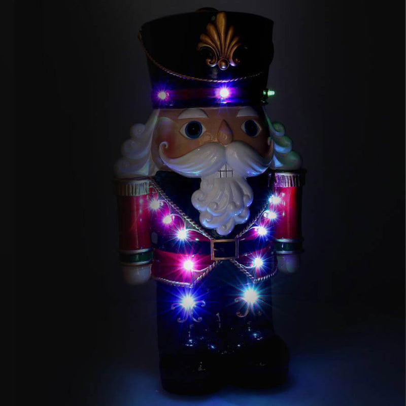 Soldatino Schiaccianoci in Resina 26,7x19,8xh47,2 cm con LED Decorazione Rosso