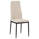 Set 4 sedie da Salotto 50x44x96 cm in tessuto Milano Beige