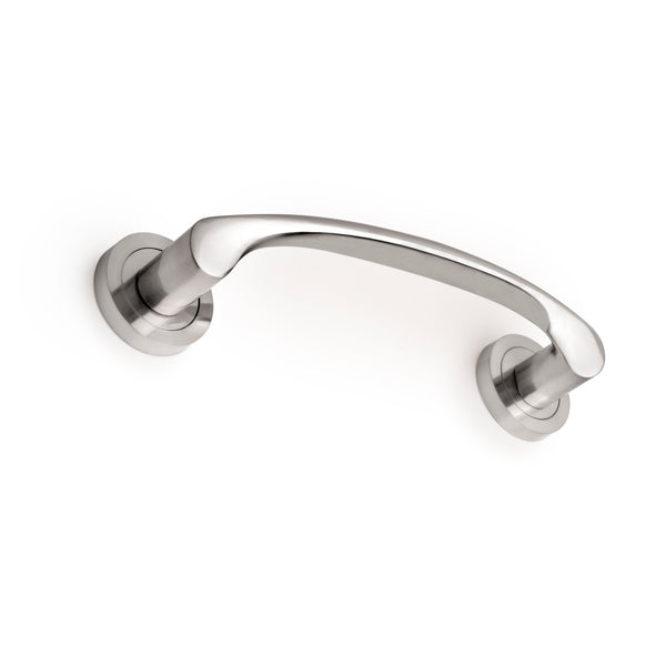 prezzo Emuca gebogener Griff mit Rosetten Ø50 mm für Schiebetüren aus satiniertem Nickel-Aluminium, 4 Stück