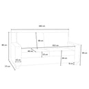 Divano 2 Posti 182x85x77 cmin Tessuto Grigio