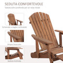 Sedia a Sdraio in Legno Adirondack con Poggiapiedi 