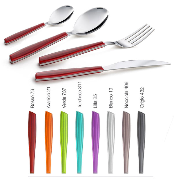 Service Besteckset 24-teilig in Eme Wave Steel Verschiedene Farben prezzo