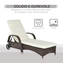 Lettino da Giardino Prendisole Relax in Rattan Sintetico Marrone 