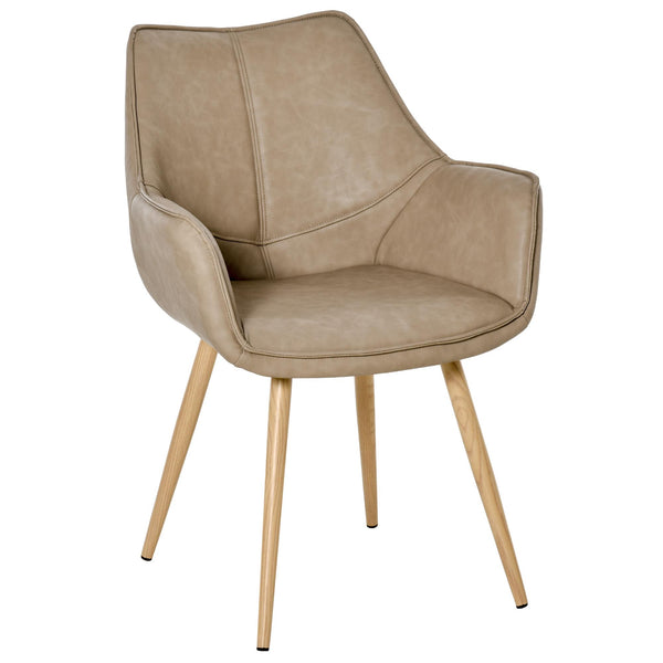 sconto Gepolsterter Stuhl 63x61x84 cm in braunem Kunstleder