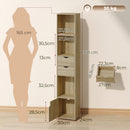 Libreria 6 Ripiani 30x24x158 cm con Cassetto Sportello Mensole Aperte in Laminato Rovere      