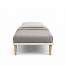 Letto Singolo con Rete Rivestita Similpelle Bianco Tessis Varie Misure