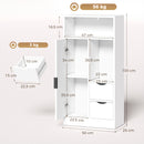 Mobile Bagno Slim 50x25x100 cm con Cassetti e Ripiani Aperti in Truciolato Bianco      