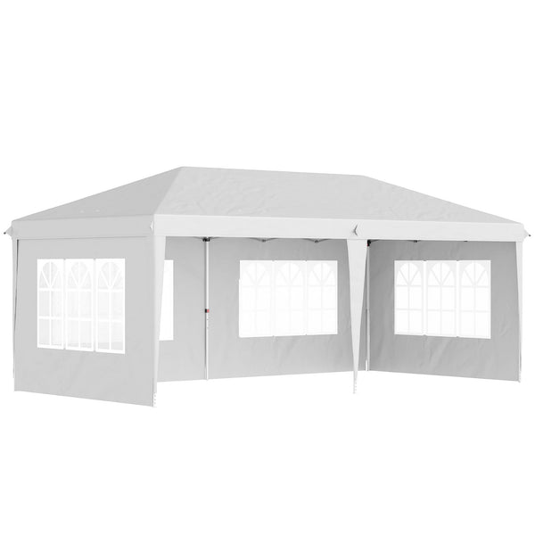 Gazebo da Giardino 5,85x2,95x2,7m in Acciaio e Poliestere Bianco sconto