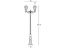 Lampada Palo Alto Due Luci per Giardino Colore Nero per Esterno Linea Maxi Esagonale Livos