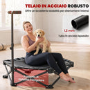 Trampolino Elastico per Adulti Ø104 cm Richiudibile con Sistema di Apertura-Chiusura Maniglia Regolabile e 24 Molle Bungee in Metallo e PP Nero      