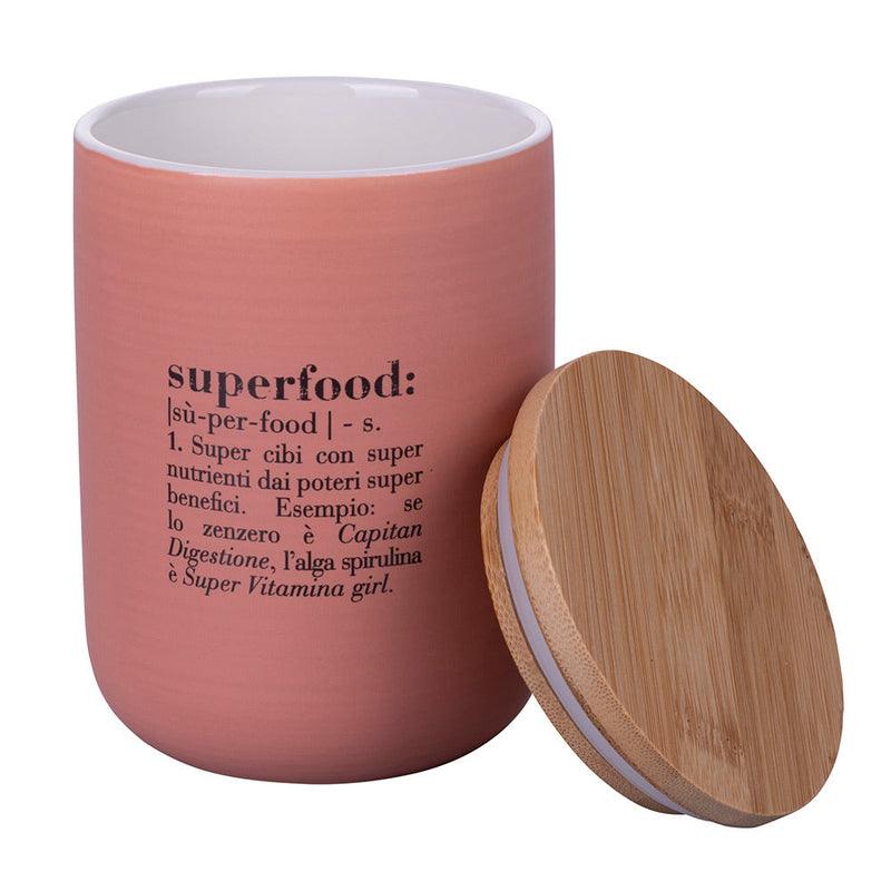 Barattolo Superfood 750 ml in New Bone China VdE Tivoli 1996 Rosa
