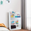 Libreria Montessori per Bambini 63x30x100 cm 4 Ripiani in MDF e Truciolato Bianca