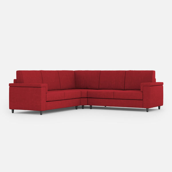 acquista Divano Angolare 5 Posti 246x246x85 cm Marrak in Tessuto Rosso