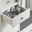 Mobili Ingresso 100x30x180 cm Appendiabiti con Panca Porta Scarpe in MDF Bianco      