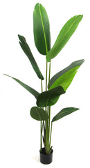 Pianta Artificiale H160 cm Banano con Vaso Verde