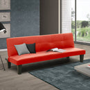 Divano Letto 165x70x67 cm in Similpelle Rosso