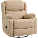 Poltrona Relax Reclinabile 87x97X100 cm con 8 Punti Massaggianti Riscaldanti e Poggiapiedi Beige      