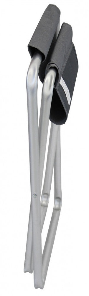 Sgabello Pieghevole 40x39x46 h cm in Alluminio e Textilene Grigio