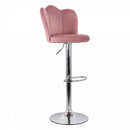 Set 2 Sgabelli 38x38x60/80 cm in Velluto Base Cromata Cipria