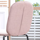 Set 2 Sedie Imbottite 50x56x83 cm in Tessuto e Acciaio Rosa