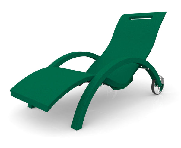 prezzo Lettino Chaise Longue da Esterno Giardino Inclinabile con Ruote Arkema Serendipity Verde Scuro