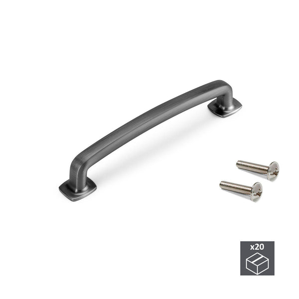 Emuca Möbelgriffe Interaxis 128 mm Zamak Satin Titanium 20 Stück online