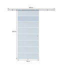 Porta Scorrevole Vetrata 90x205 cm Satinata a Strisce Trasparenti 