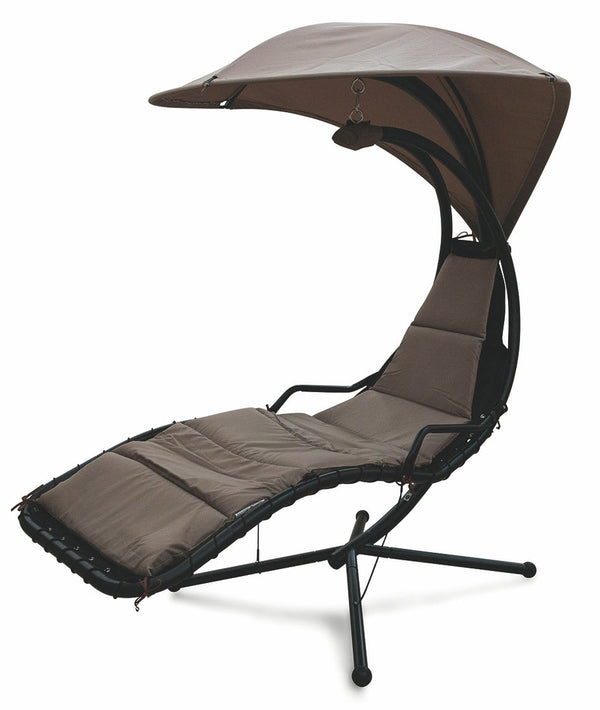 Garden Swing Hängematte aus Eisen und Textilene mit Soriani Malibù Tortora Sonnenschirm sconto