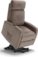 Poltrona Alzapersona Elettrica 2 Motori 67x75x110 cm in Tessuto Seattle Fango