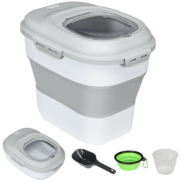 online Contenitore Crocchette Cani Ermetico 5-25L con Ruote e Deumidificatore Grigio