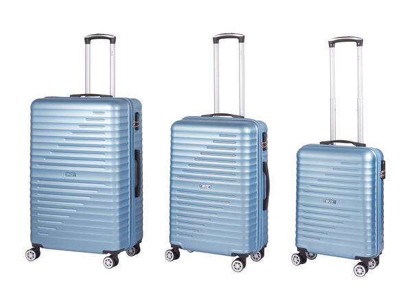 Set 3 Valigie Trolley Rigido 4 Ruote con Combinazione in ABS Ravizzoni Svezia Blu Acciaio prezzo