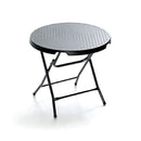 Tavolino da Giardino in Ferro Taddei Plastik 80 Rattan Grigio
