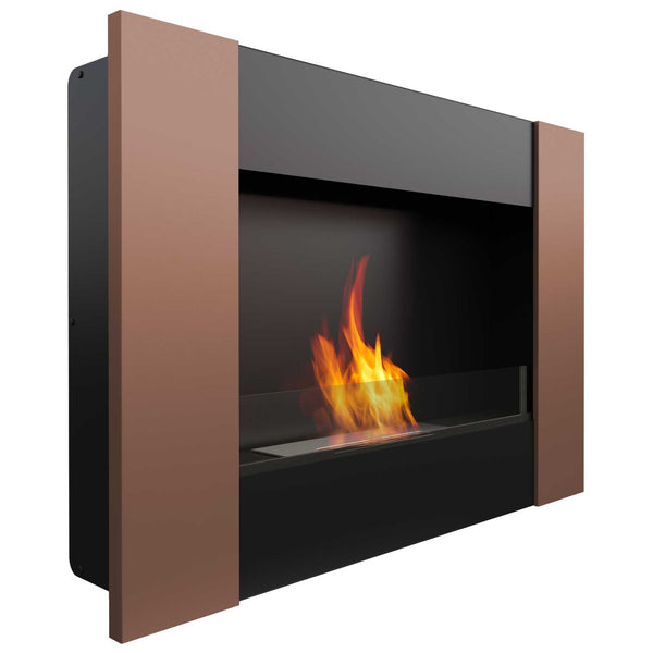 Bioethanol-Wandkamin 90,2x65 cm mit Glasplatte Boston 2 Bronze prezzo