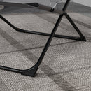 Sedia da Giardino Pieghevole e Reclinabile su 4 Livelli 69x91x96 cm in Acciaio e Poliestere Nera Grigia