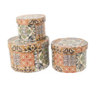 Set 3 Scatole in Similpelle mandala tondo 